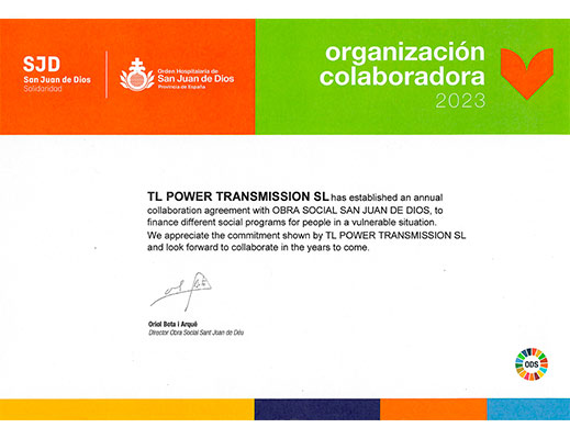 In December 2023, TL Power Transmission SL established an annual collaboration agreement with SJD.